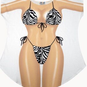 New plus size bikini cover-up nightshirt Halloween costume zebra animal print